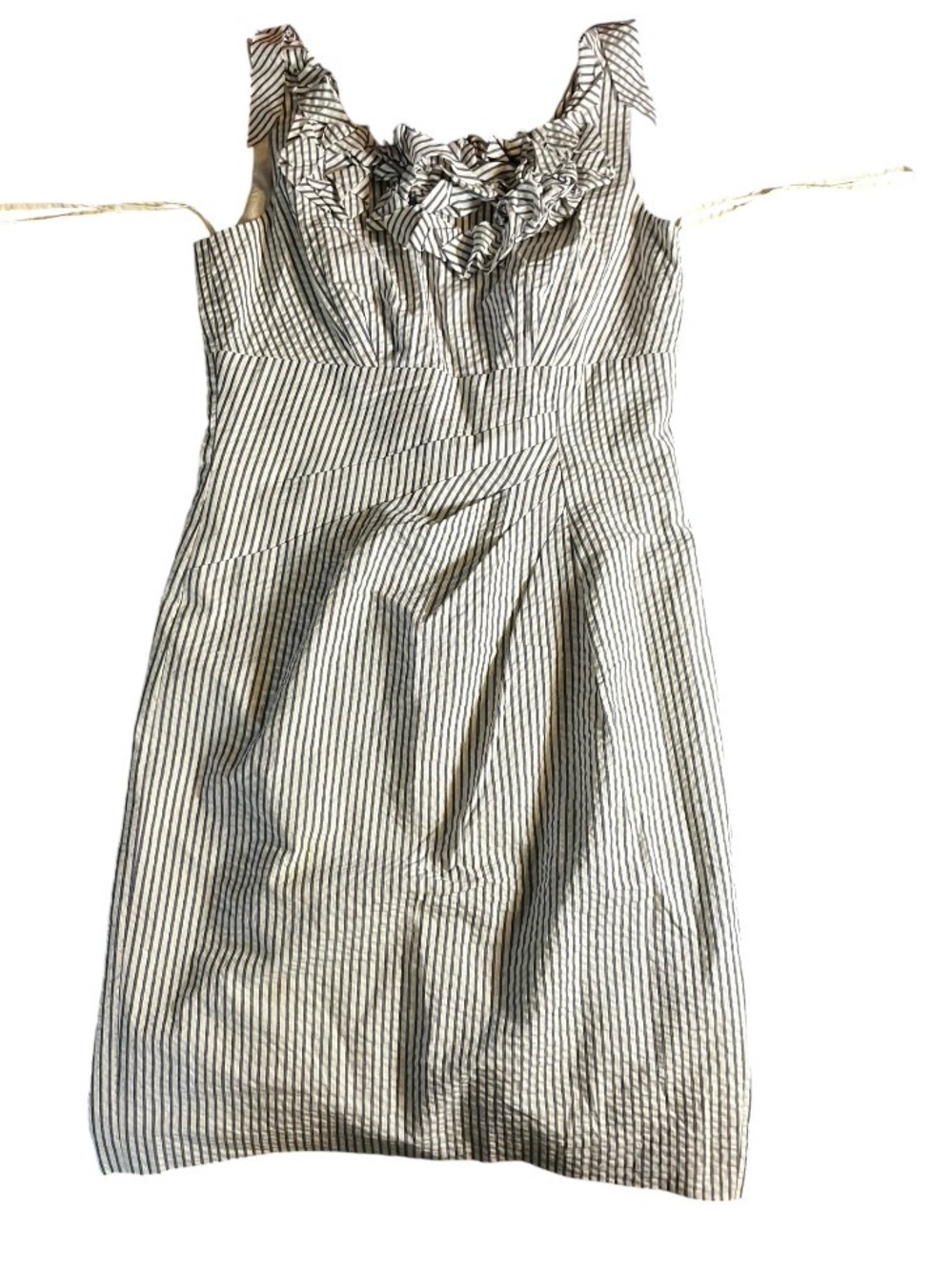 ANTONIO MELANI Cream and Navy Striped Dress - fem old money sz 4